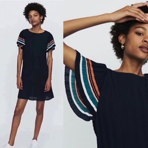 Maje Rolini Pleated Mini Dress Navy size 1